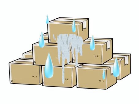 工場雨漏り　製品　水濡れ